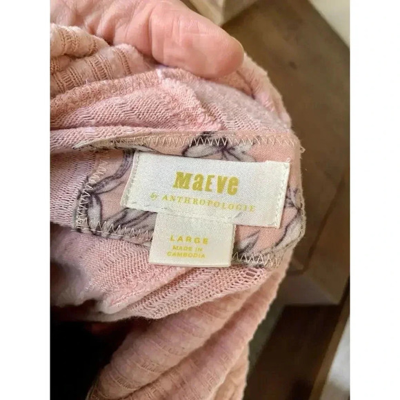 NWOT $98 Anthropologie Maeve Rose Pink Chunky Knit Sweater Turtleneck Size Large - Picture 5 of 10